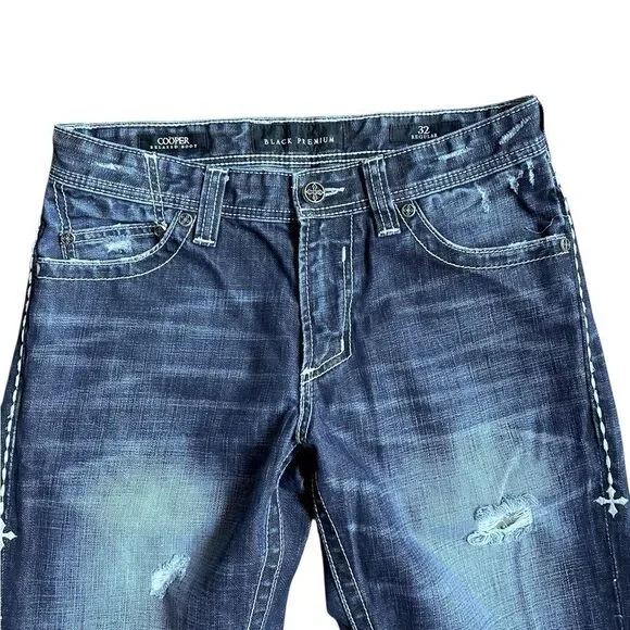 AFFLICTION Black Premium Cooper Relaxed Boot Jeans Size 32